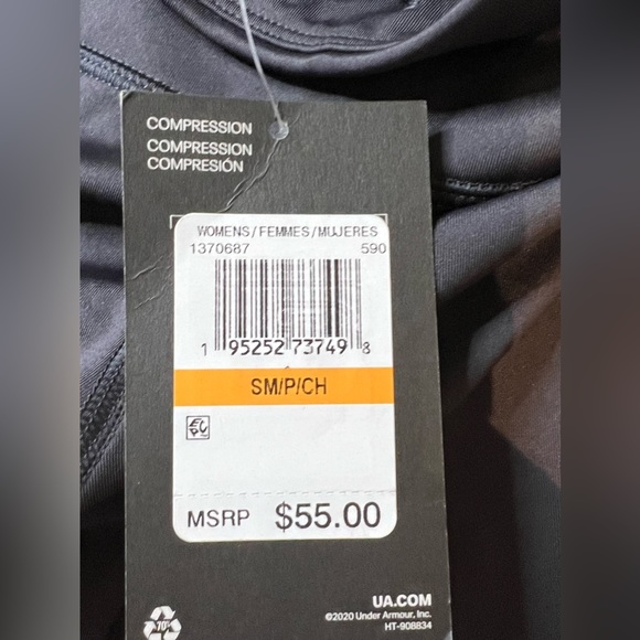 NWT Womens Black and Purple Compression Under Armour Athletic Legging Size S - Picture 8 of 10